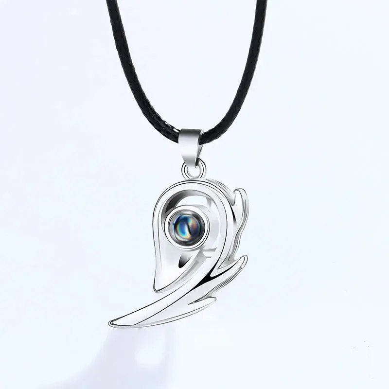 100 Languages I Love You Projection Magnetic Couple Heart Necklace