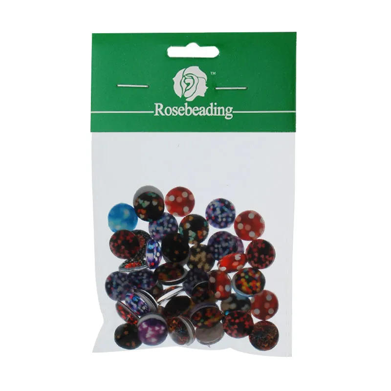12mm Round glass cabochons,colorful Pattern glass cabochon,flat back,thickness 4.5mm,50 pieces/lot