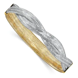 14k Two Tone Gold Mesh Reversible Bracelet
