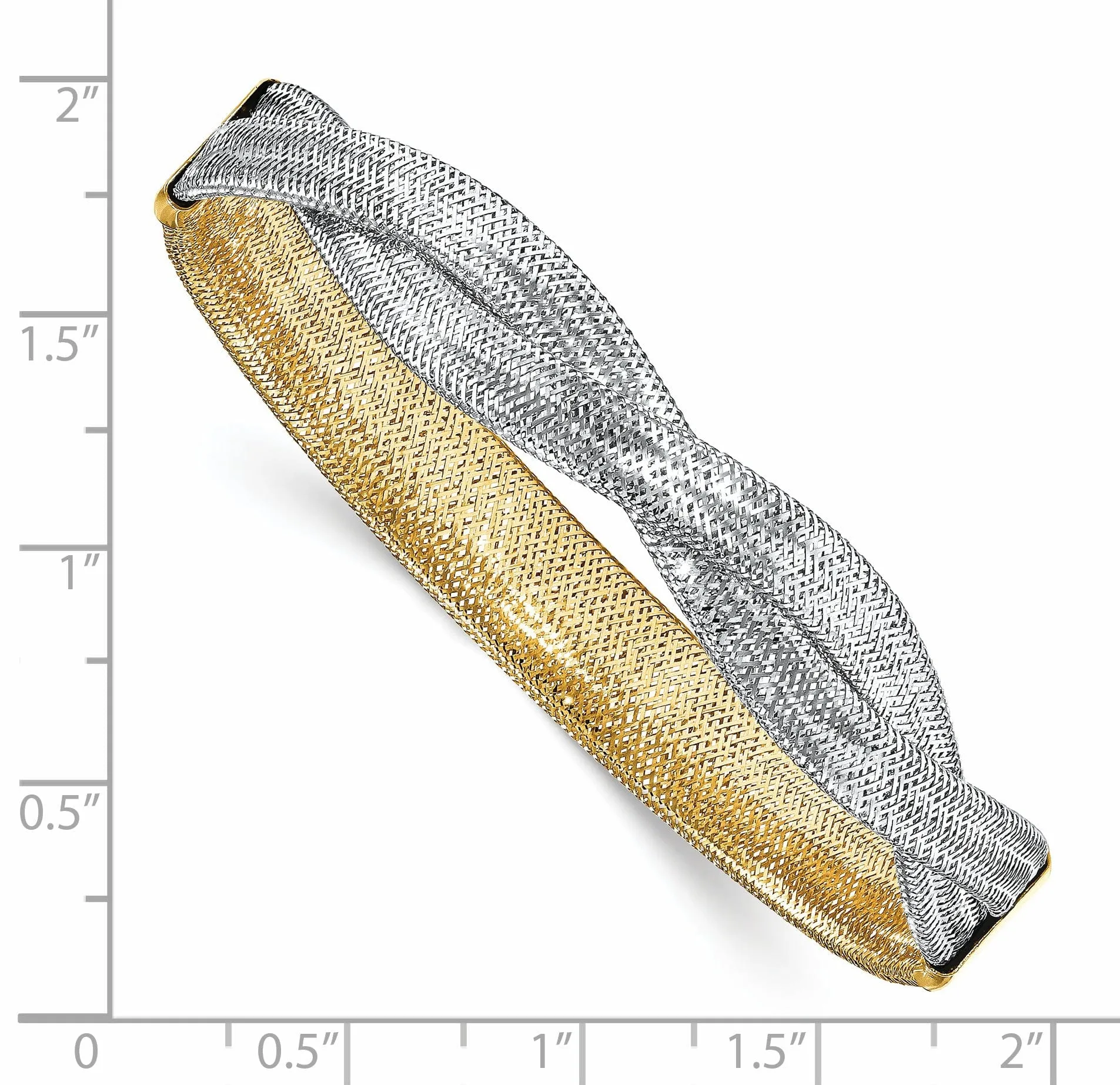 14k Two Tone Gold Mesh Reversible Bracelet