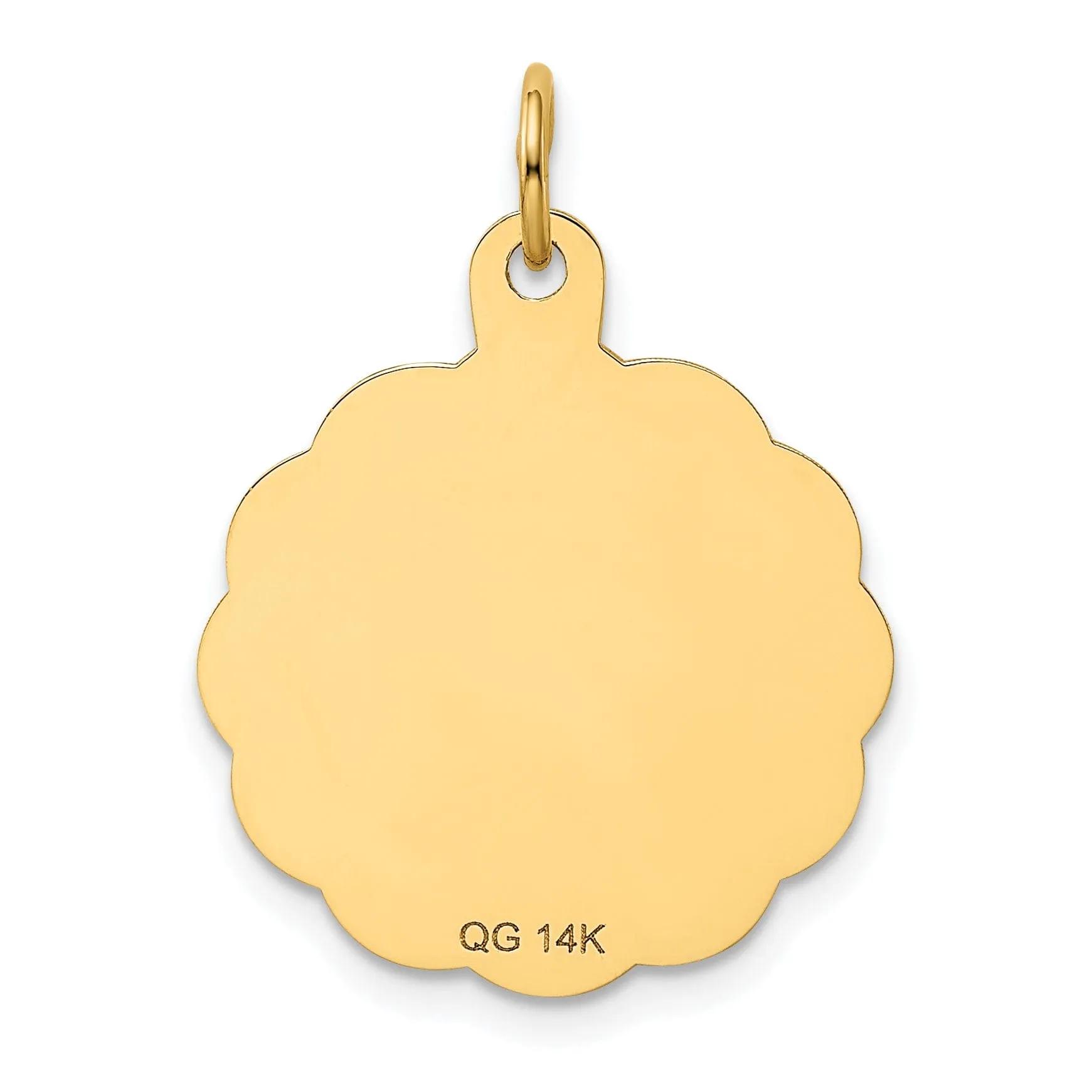 14k Yellow Gold Baseball Disc Charm Pendant