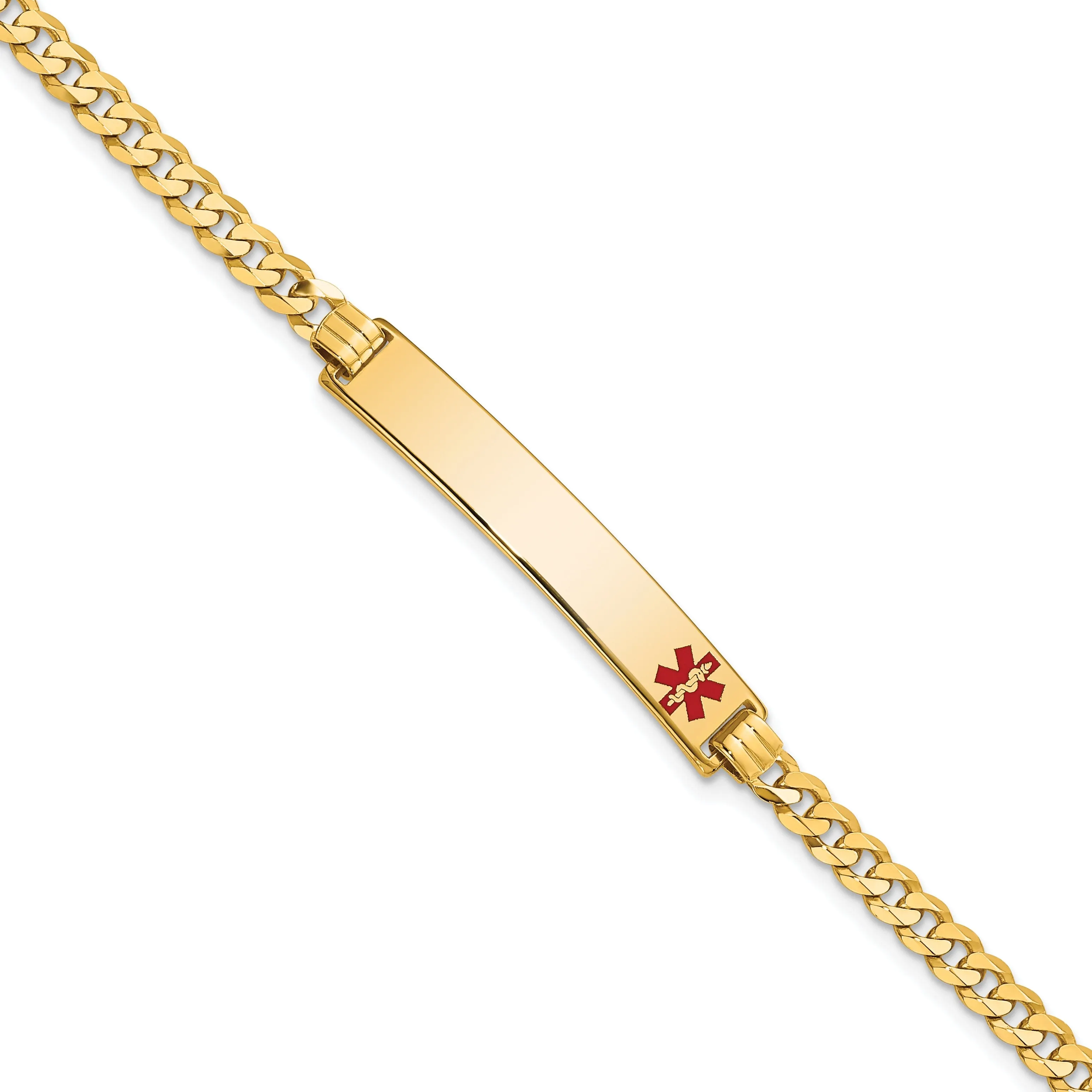 14K Yellow Gold Curb Link Medical ID Bracelet