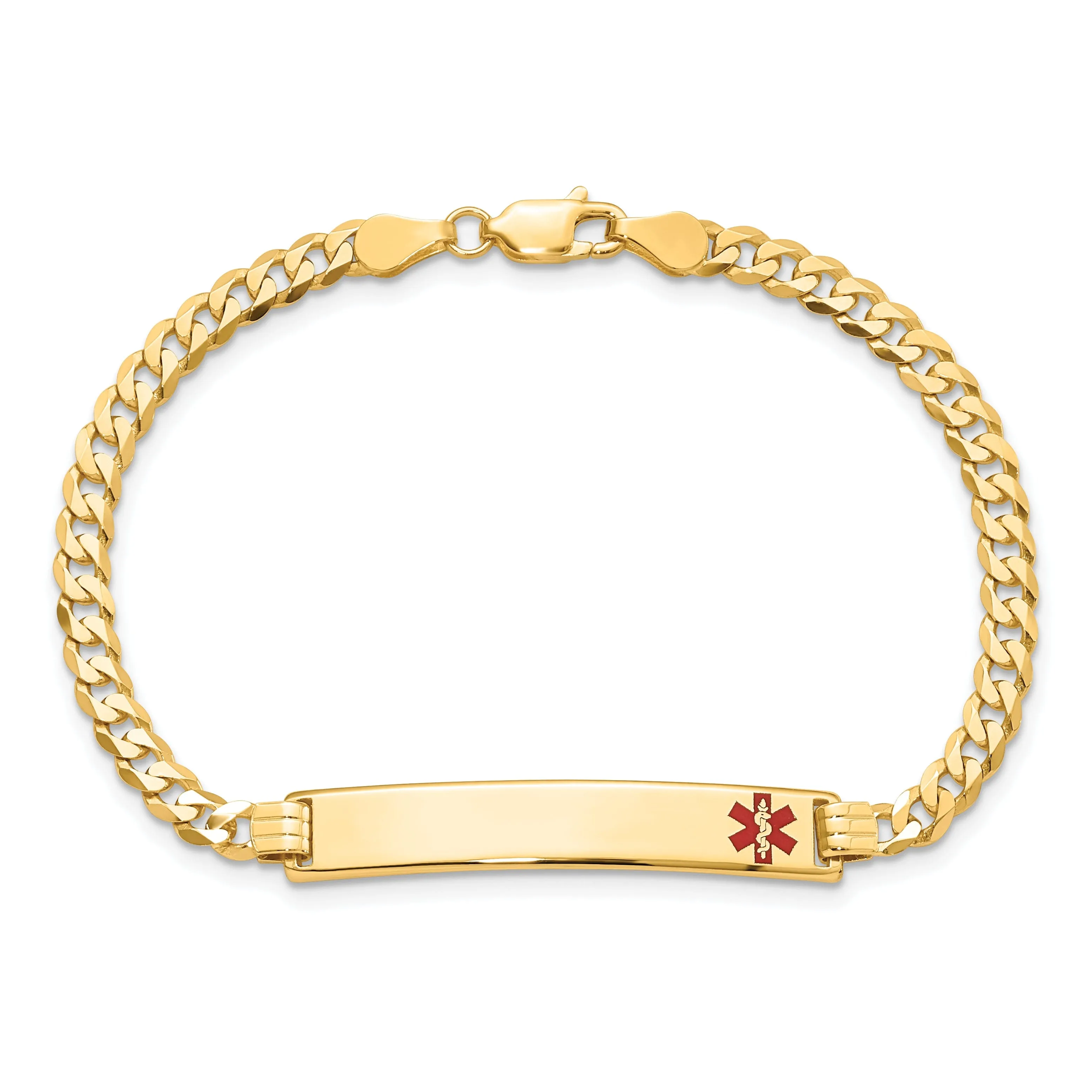 14K Yellow Gold Curb Link Medical ID Bracelet