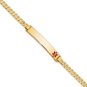 14K Yellow Gold Curb Link Medical ID Bracelet
