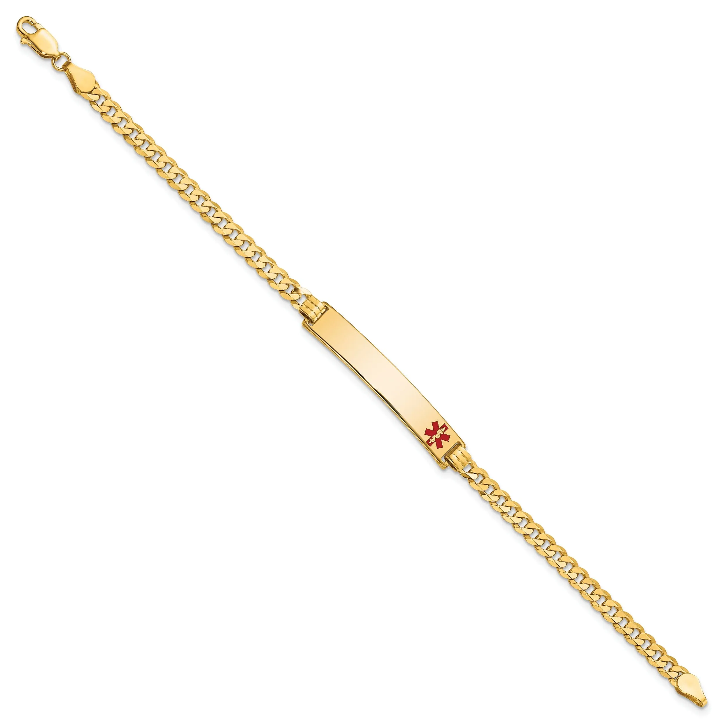 14K Yellow Gold Curb Link Medical ID Bracelet
