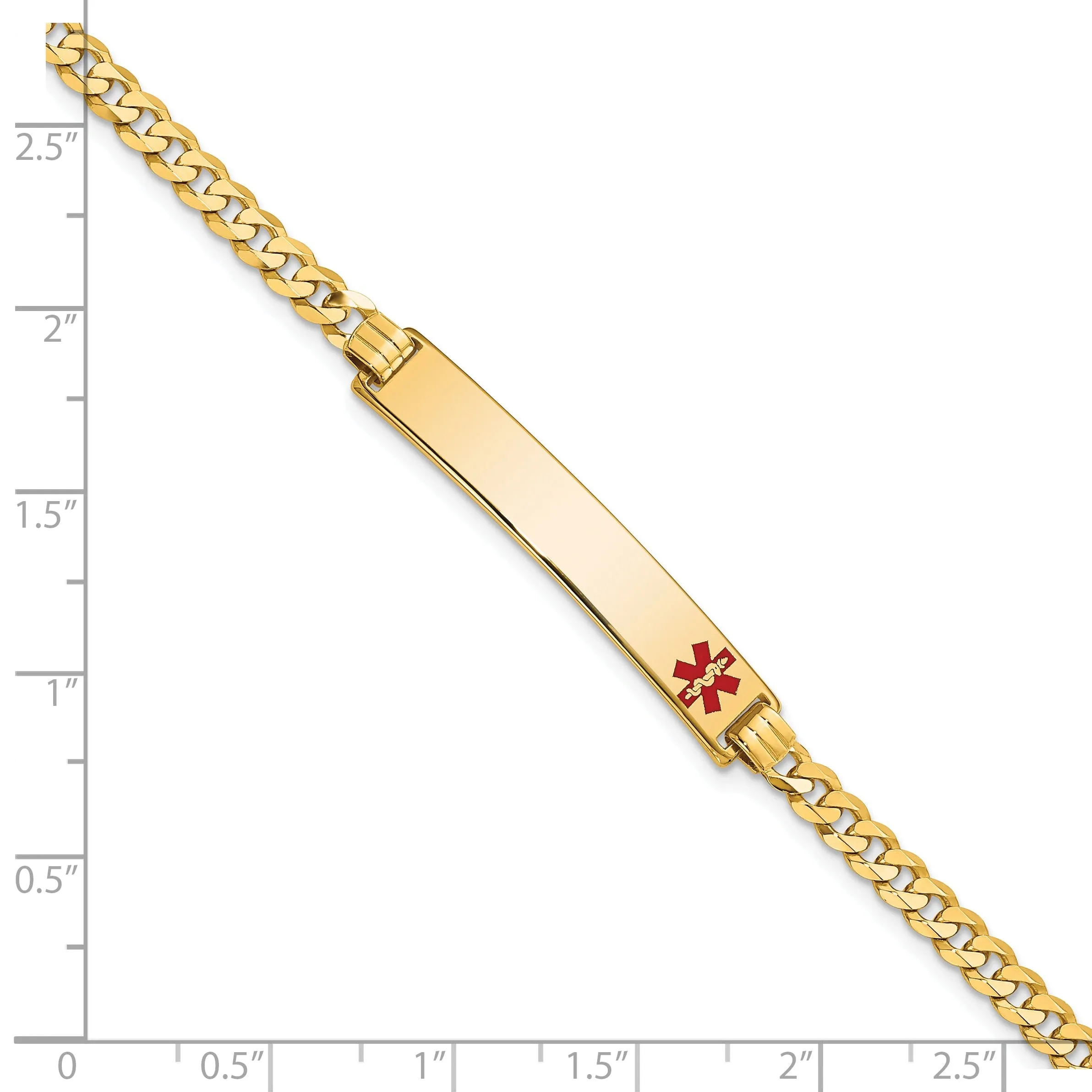 14K Yellow Gold Curb Link Medical ID Bracelet