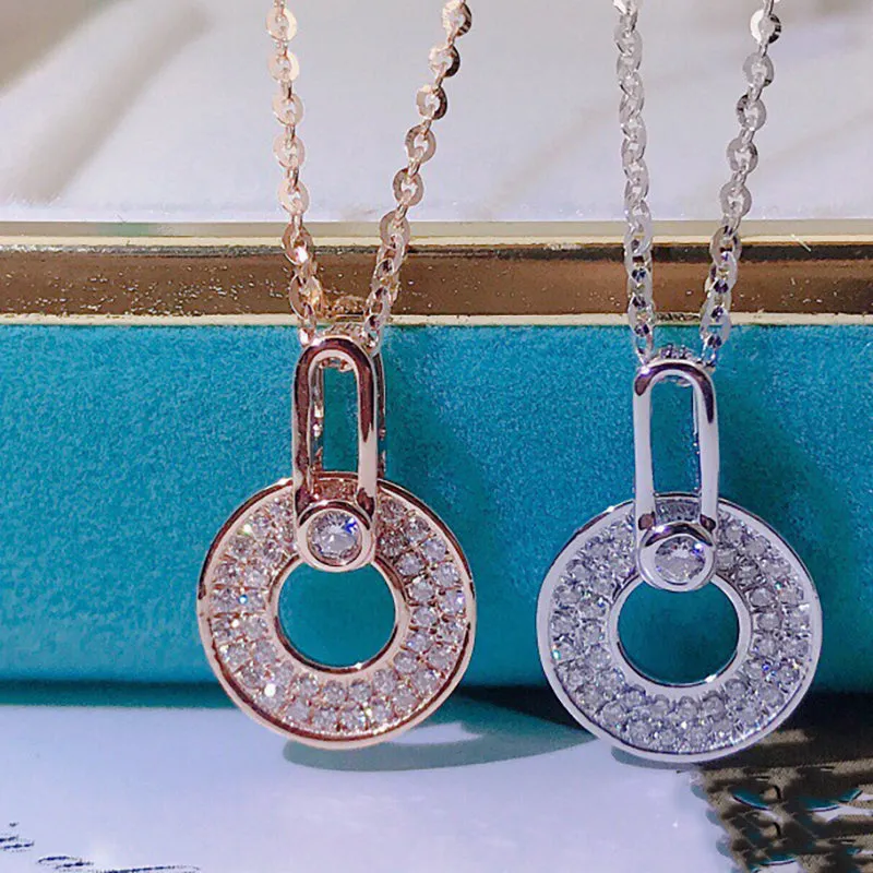 18K Gold 0.135ct Real Diamond Round Wheels Halo Pendant Necklace Color H, Clarity SI