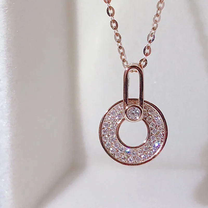 18K Gold 0.135ct Real Diamond Round Wheels Halo Pendant Necklace Color H, Clarity SI