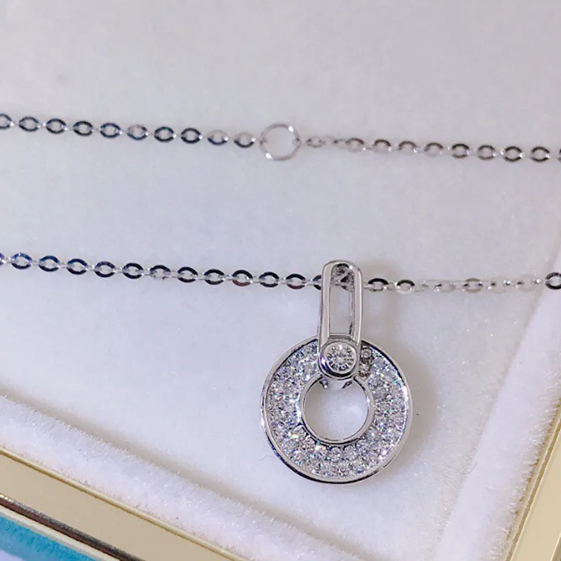 18K Gold 0.135ct Real Diamond Round Wheels Halo Pendant Necklace Color H, Clarity SI