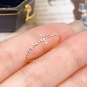 18K Gold Fashion Diamond Ring Exclusively Handcrafted 0.057 Carat Natural Diamond (H-F Color, VS1-VS2 Clarity)