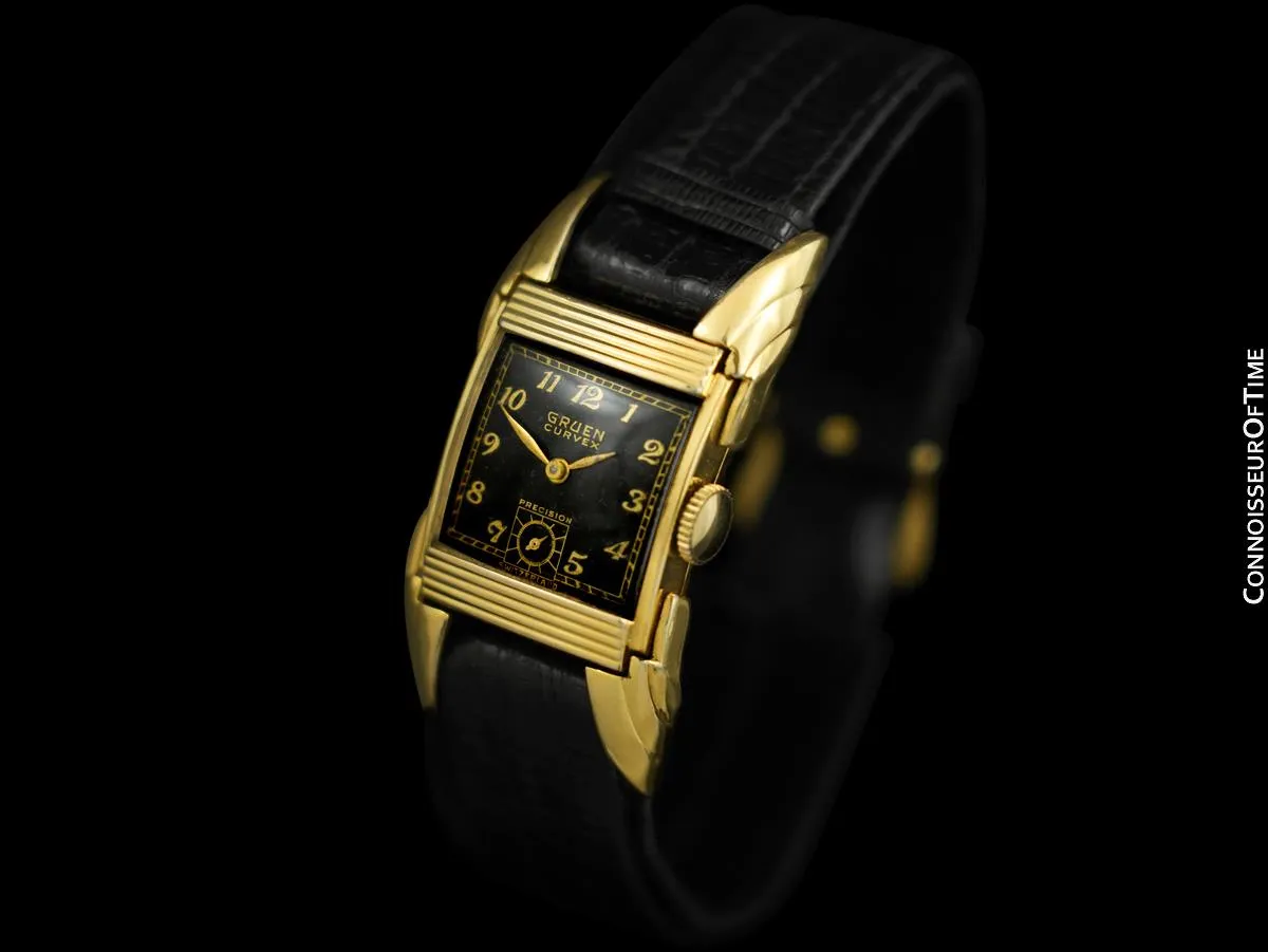 1920's Gruen Vintage Rare & Dramatic Men's Curvex Driver's Watch - Batwing Watch
