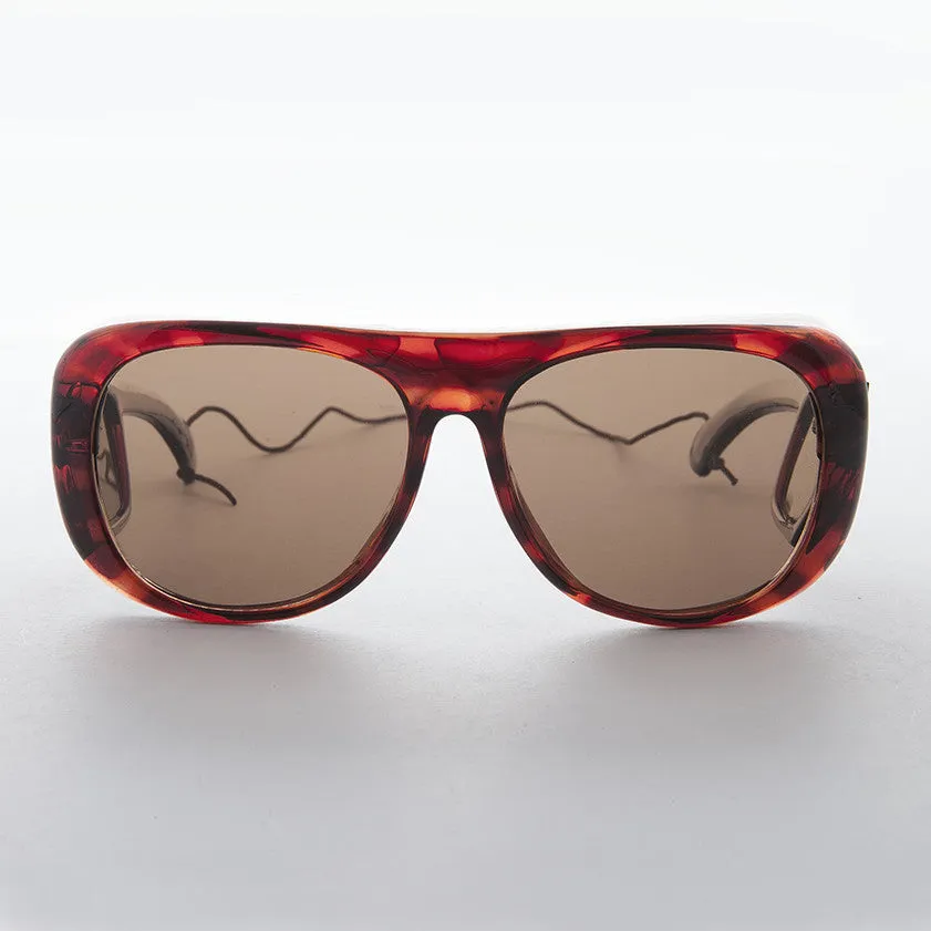 80s Polarized Glass Lens Sporty Vintage Fishing Sunglass - Lerner