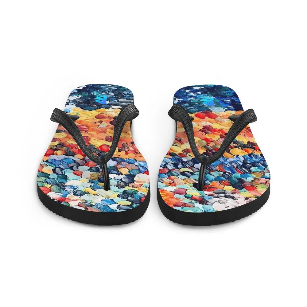 Abstract Beach Oils Flip-Flops –  Free Delivery! Rock / Metal / Gothic / EDM / Clubwear - Alternative Apparel Only from Phase B Records.