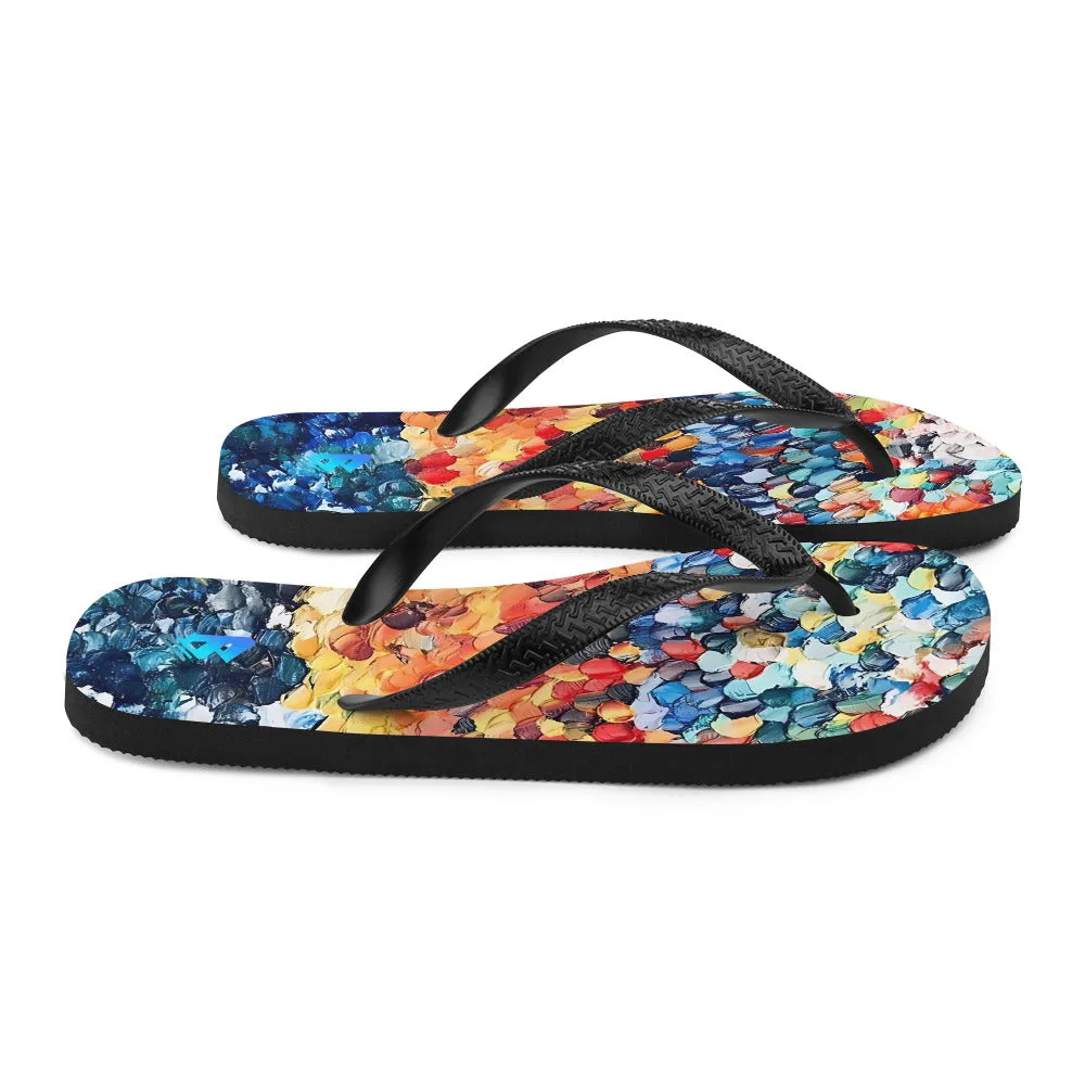 Abstract Beach Oils Flip-Flops –  Free Delivery! Rock / Metal / Gothic / EDM / Clubwear - Alternative Apparel Only from Phase B Records.