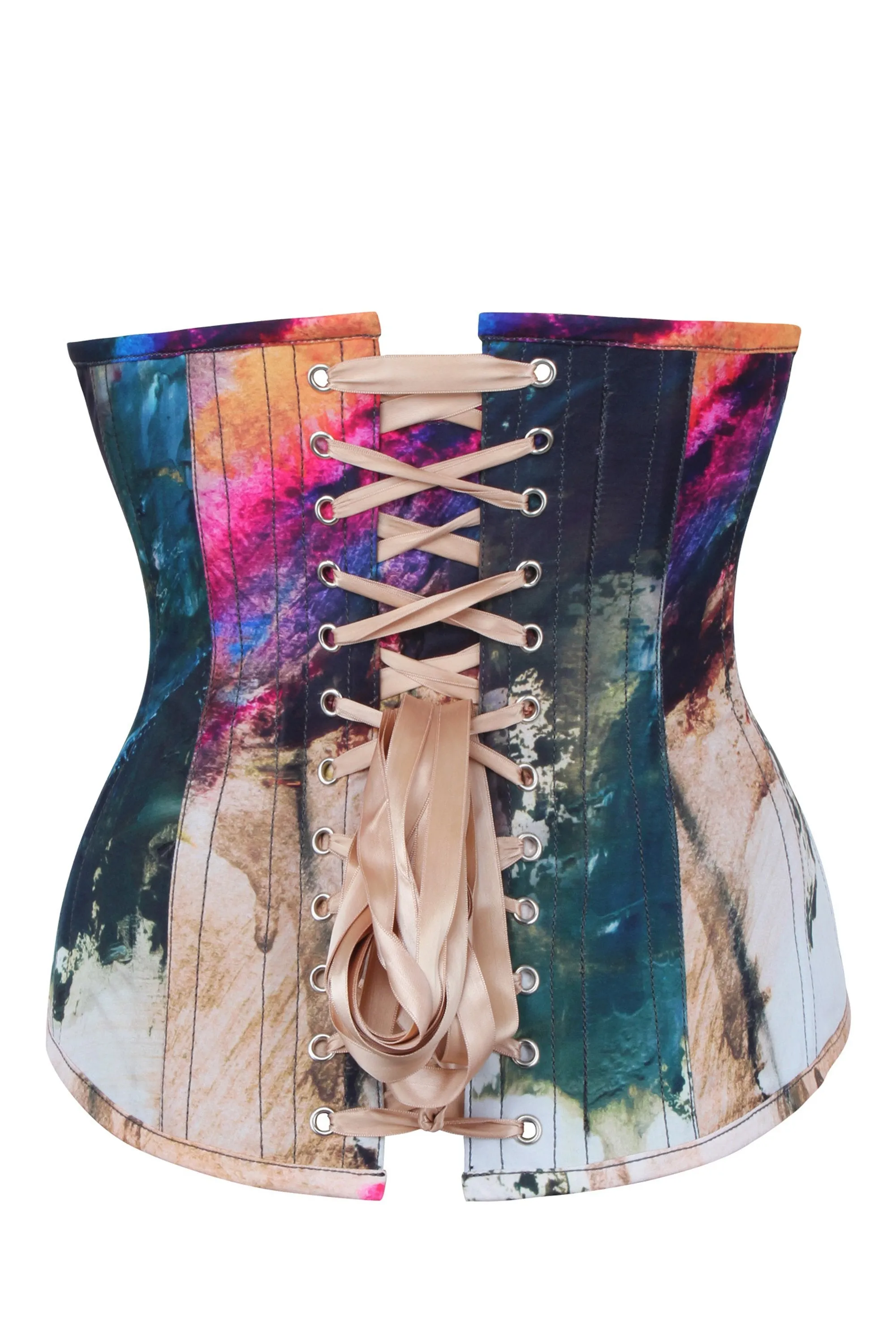 Abstract Ink Longline Underbust Corset