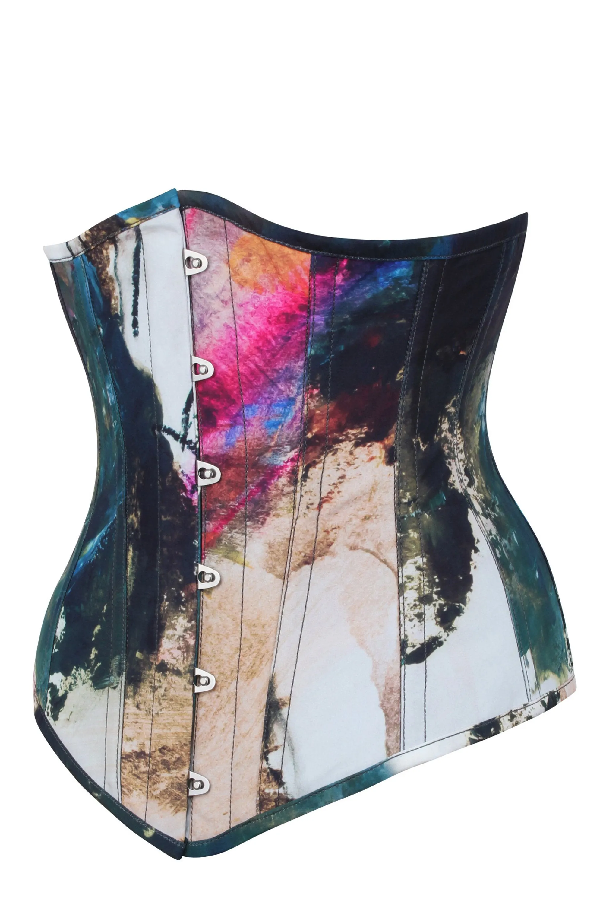 Abstract Ink Longline Underbust Corset