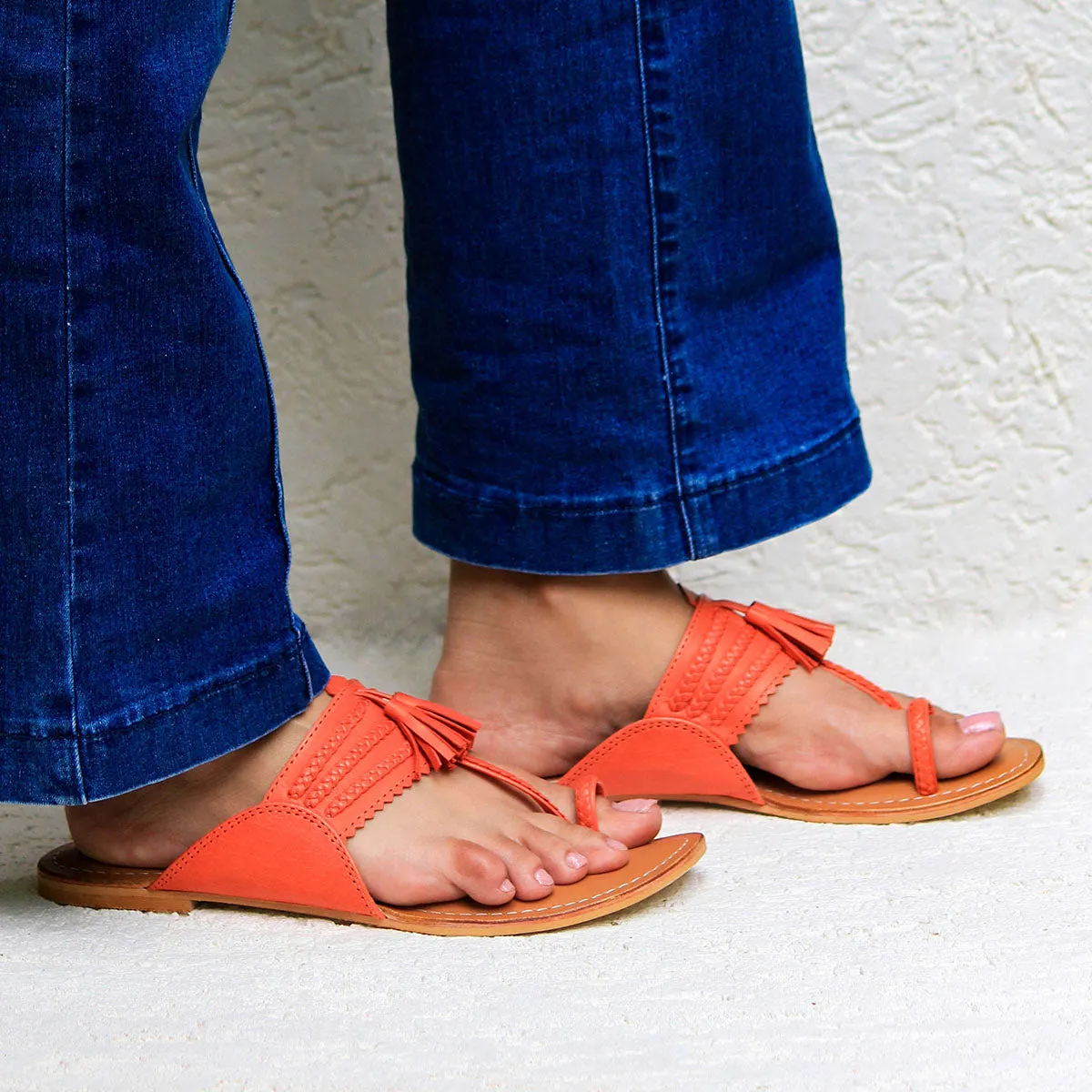 Ada Orange Kohlapuri Sandal