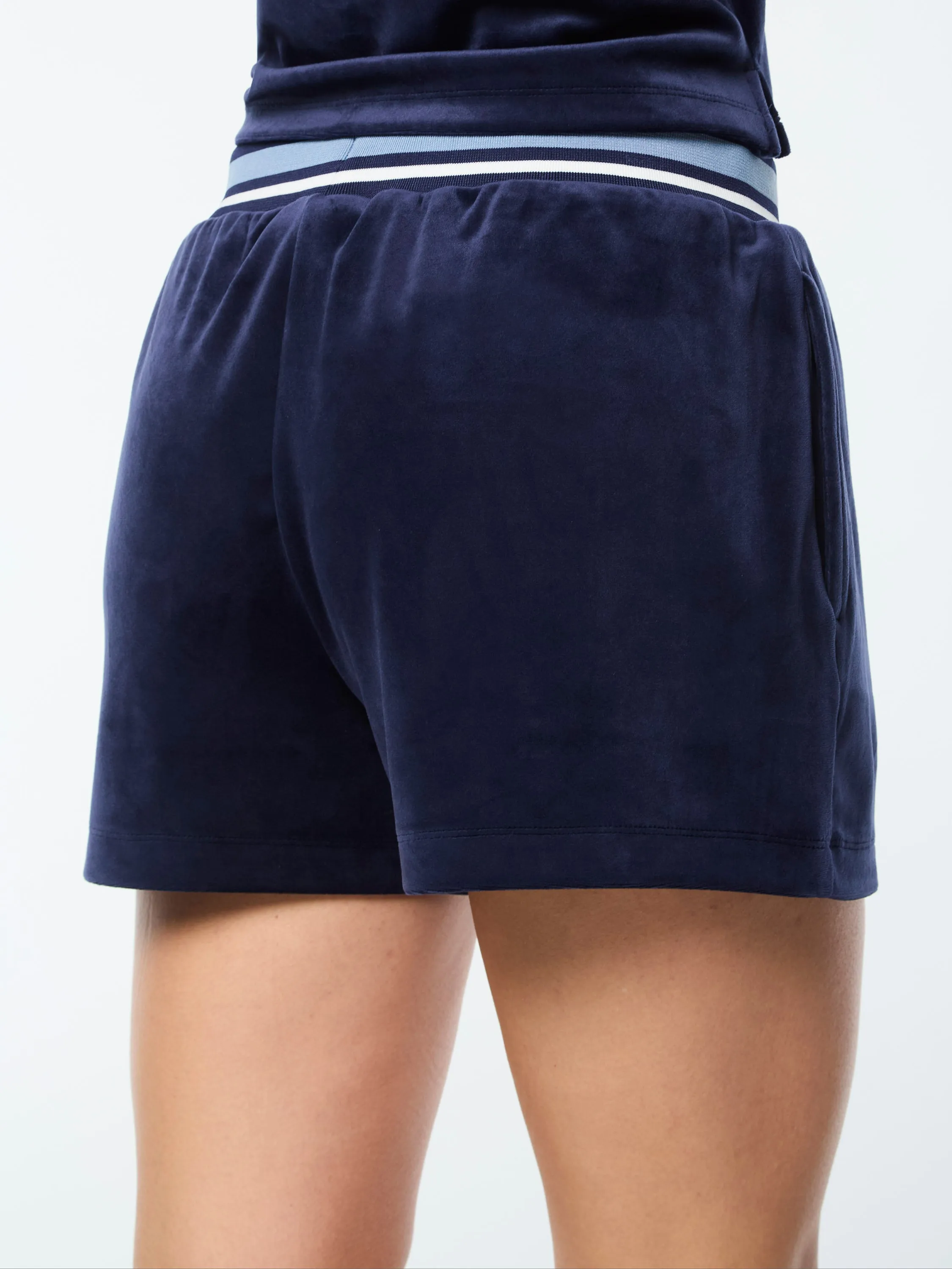 Adele Velour Short- Maritime Blue