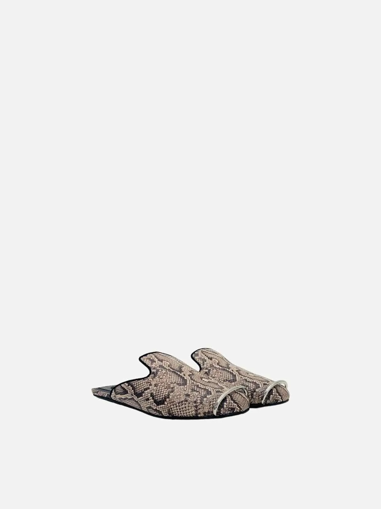 ALEXANDER WANG Brown Multicolor Snake Print Flats 36.5