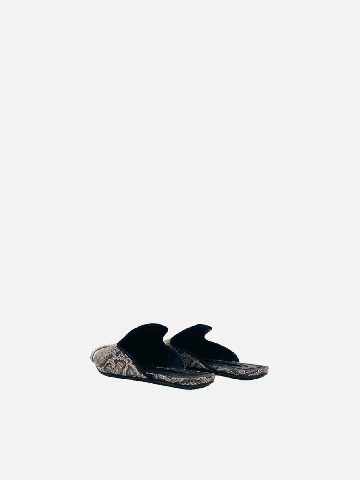 ALEXANDER WANG Brown Multicolor Snake Print Flats 36.5