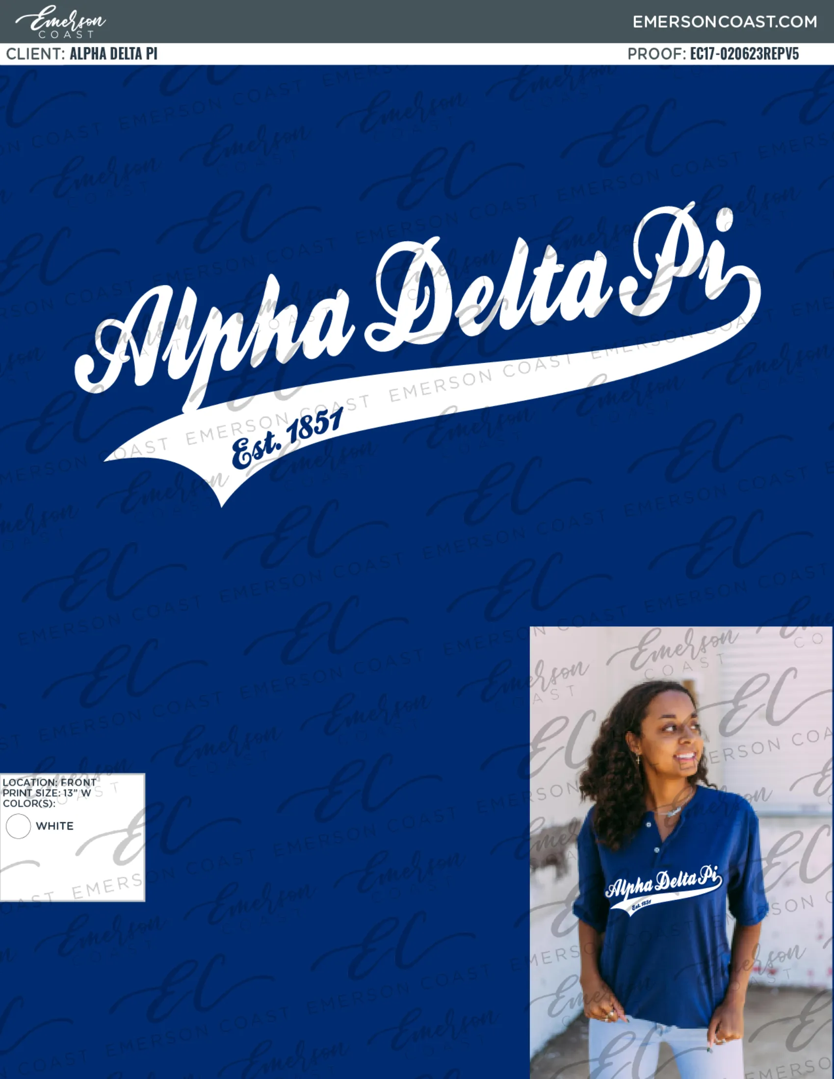 Alpha Delta Pi Navy Baseball Bid Day Henley