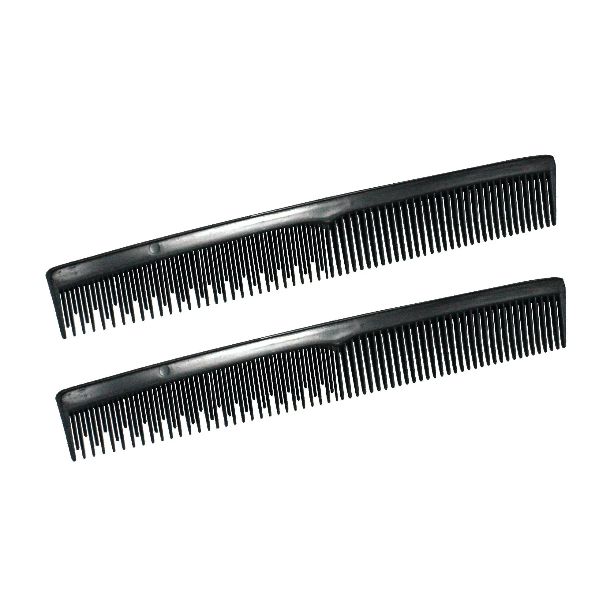 Amelia Beauty, 7in Black Plastic Styling Tease Comb with Inch Marks, Made in USA, Professional Grade Hair Comb, For Wet, Tangled Hair, Everyday Styling Cutting Hair Styling Tool, 2 Pack