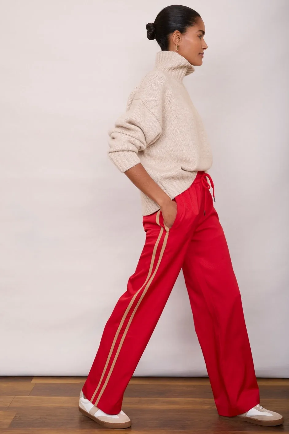 Anya Wide Leg Trouser - Poppy Red