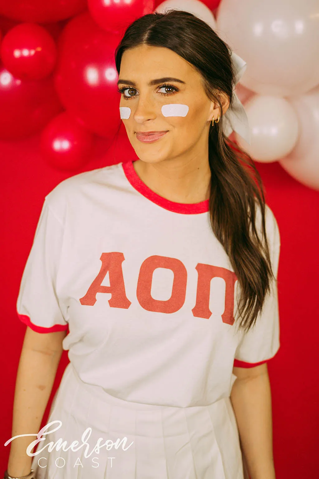 AOII Cheerleader Bid Day Ringer Tee