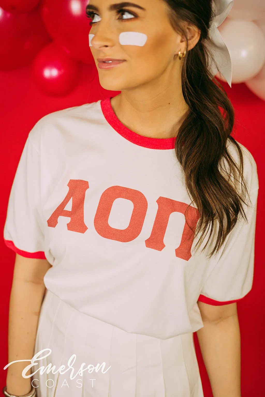 AOII Cheerleader Bid Day Ringer Tee