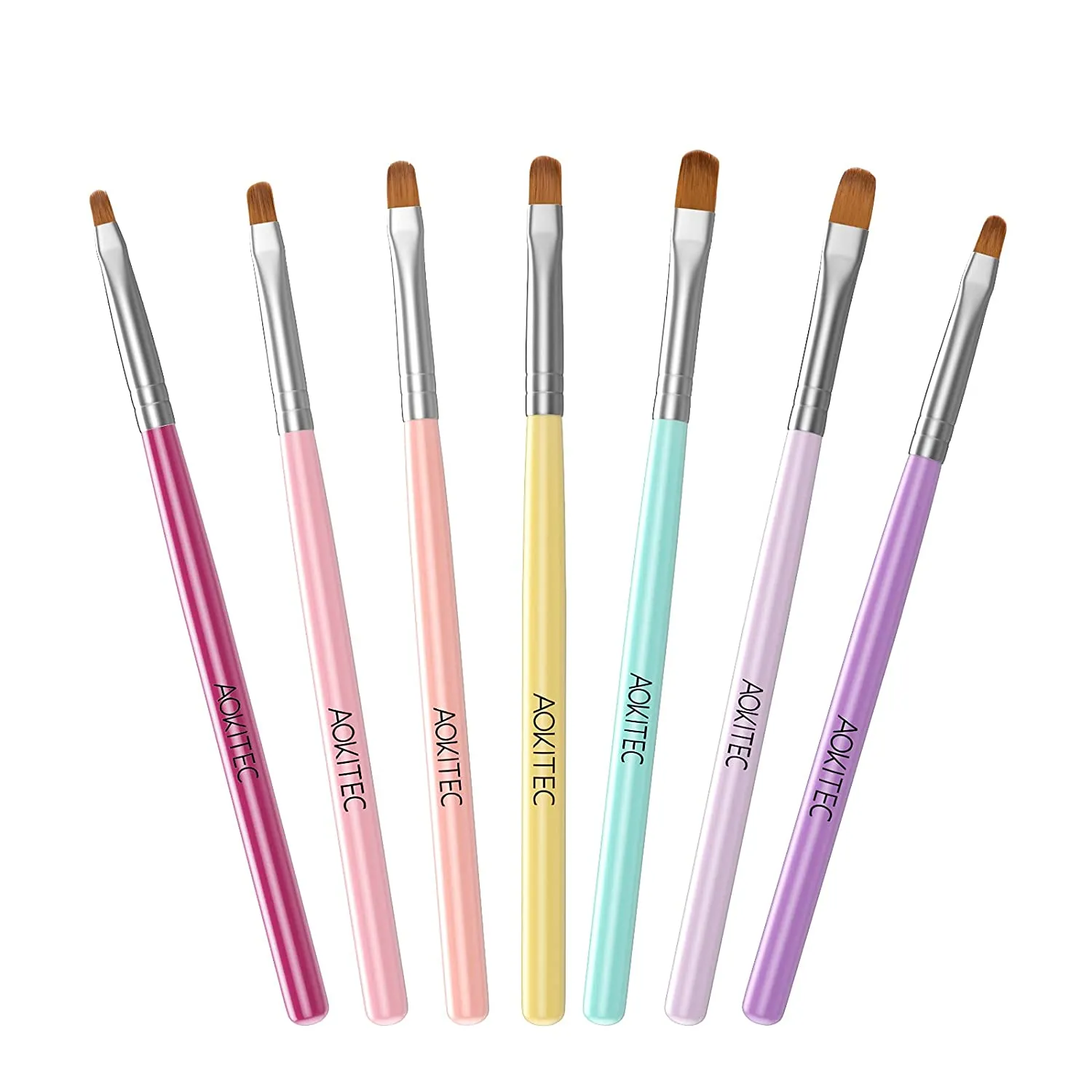 Aokitec Nail Art Brushes 6pcs Set Gel Polish Nail Art Design Pen Painting Tools with Nail Extension Gel Brush Builder Gel Brush Nail Dotting Pen & Nail Art Liner Brush for Salon at Home DIY Manicure