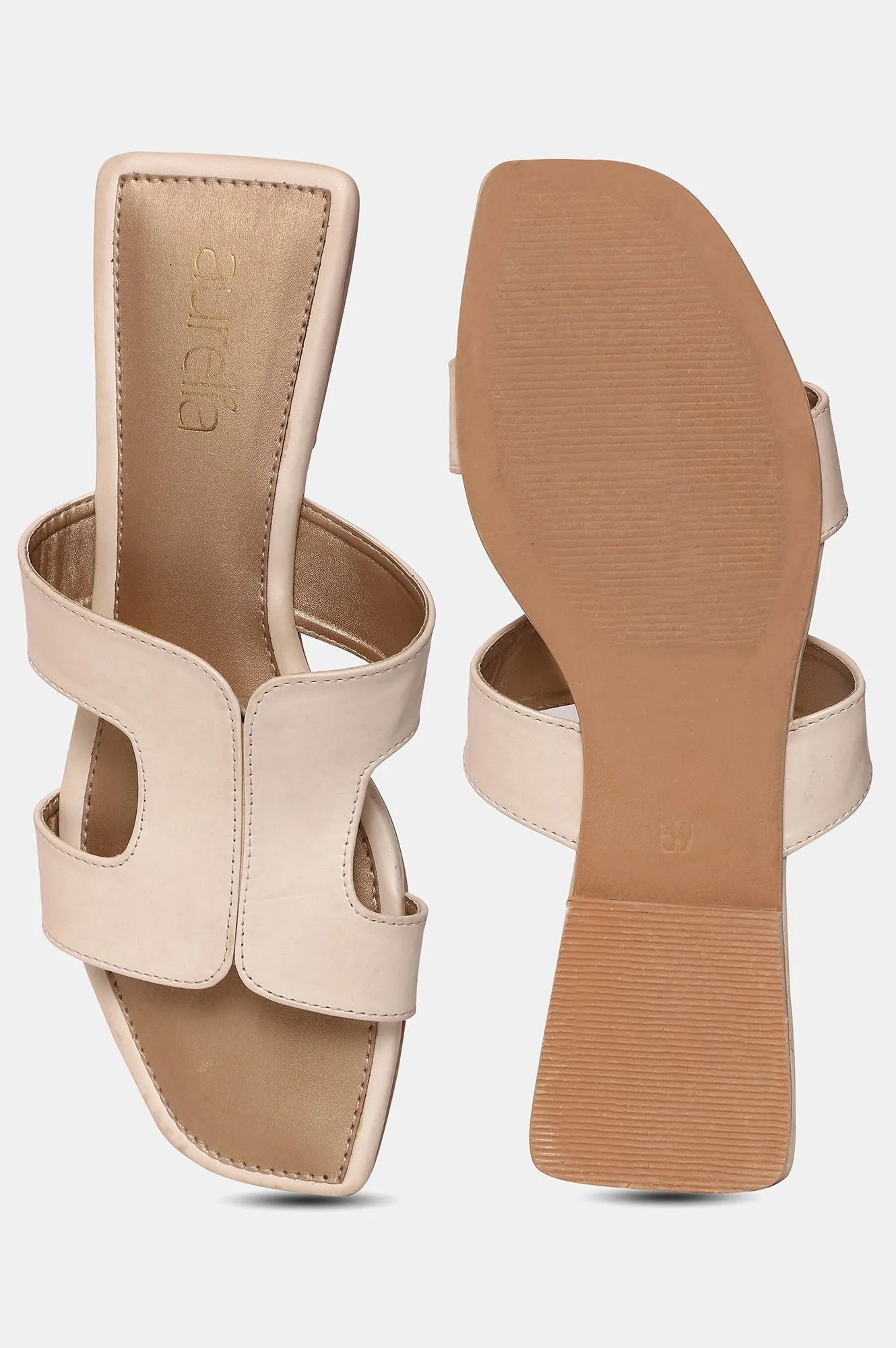 AURELIA ECRU Square Toe Flat-ZMARIAM