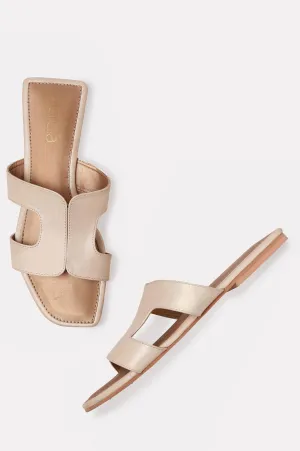 AURELIA ECRU Square Toe Flat-ZMARIAM