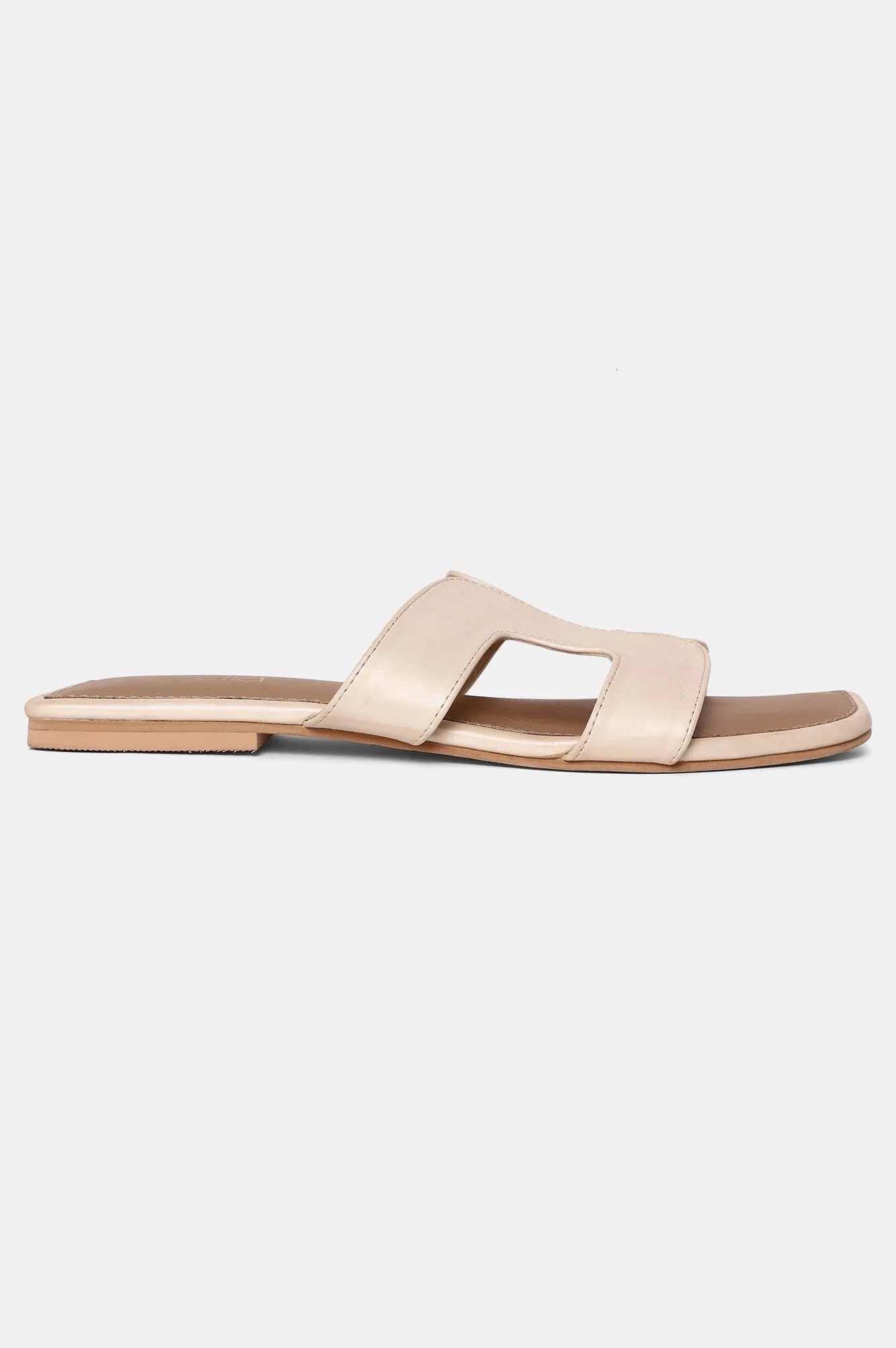 AURELIA ECRU Square Toe Flat-ZMARIAM