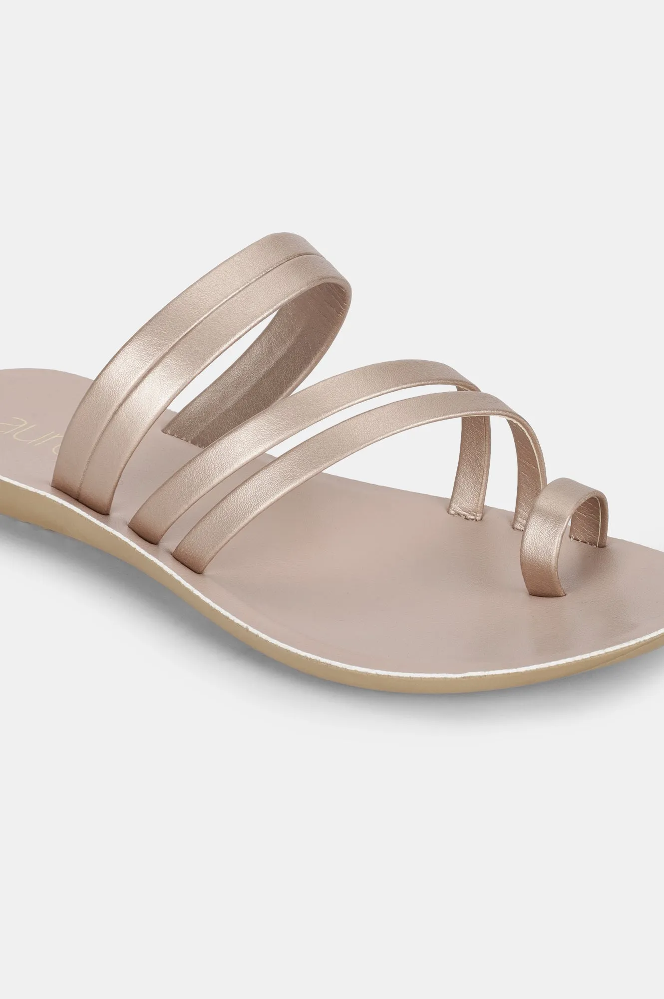 Aurelia Solid Almond Toe Flat-Zmelany