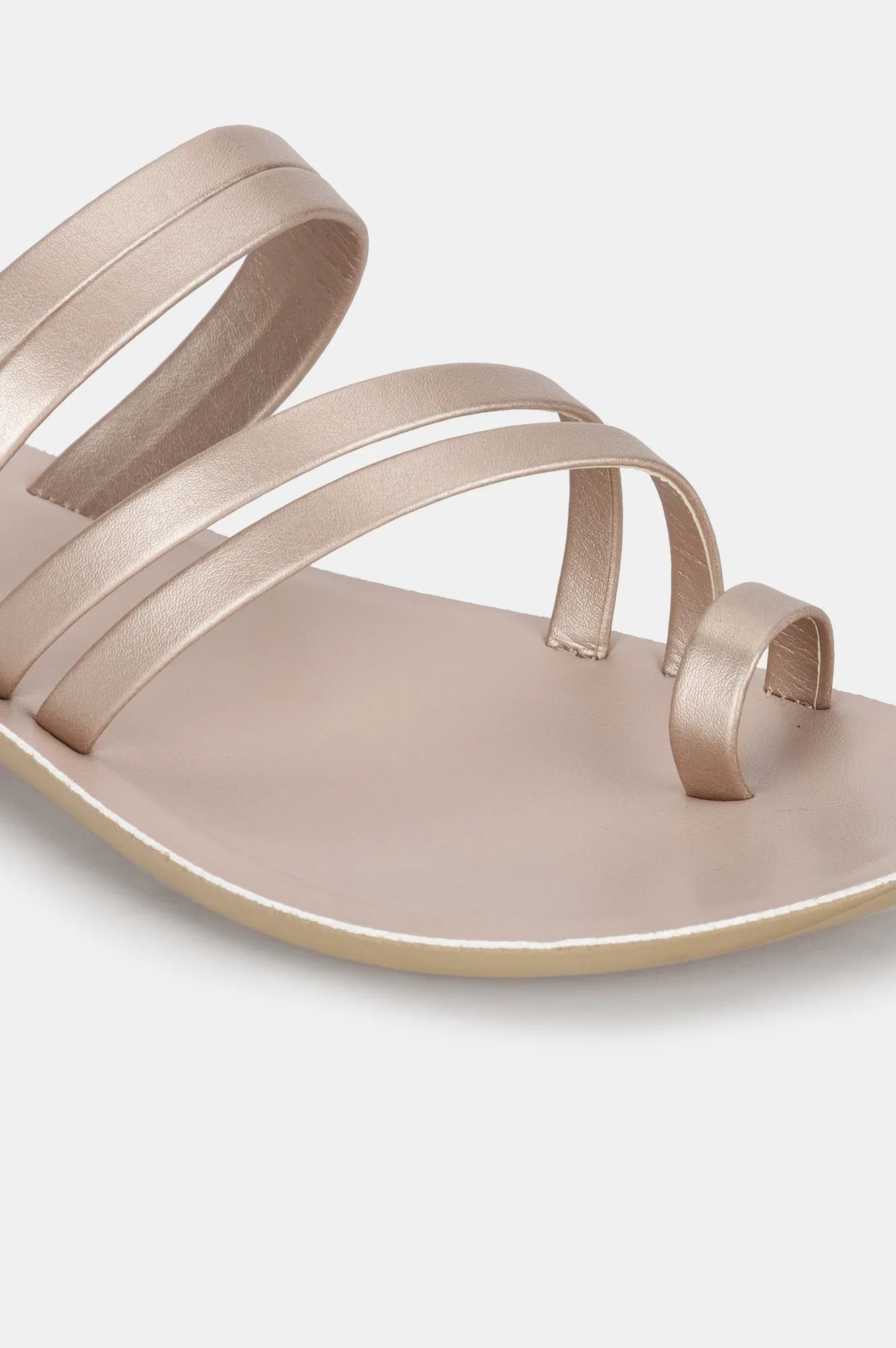 Aurelia Solid Almond Toe Flat-Zmelany