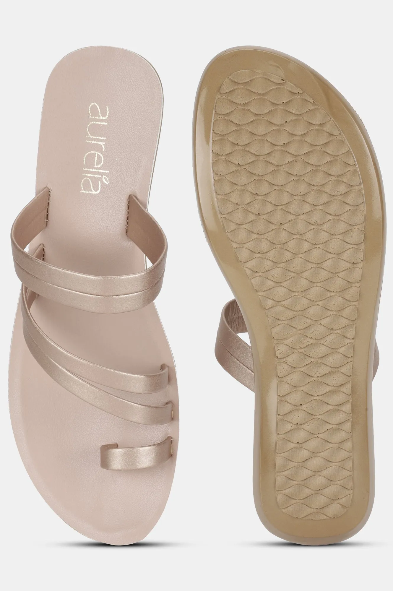 Aurelia Solid Almond Toe Flat-Zmelany