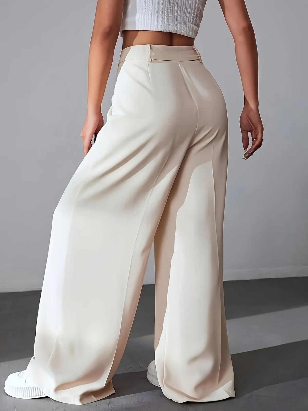 Ava High-Waisted Wide Leg Tailored Trousers