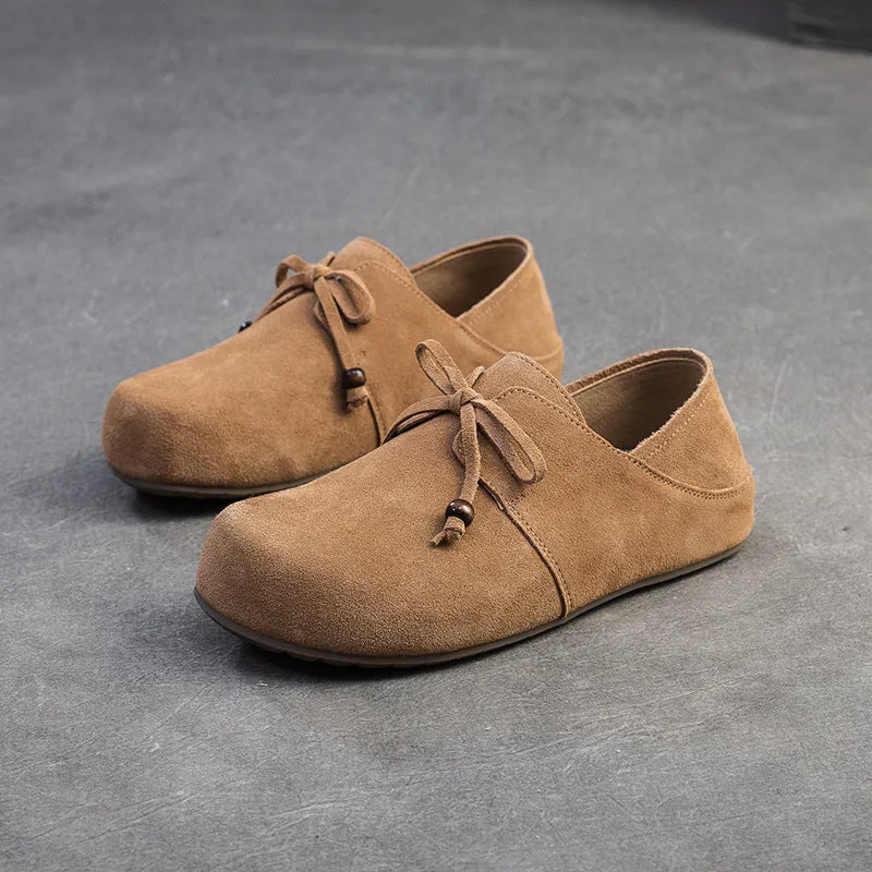 Babakud Women Spring Retro Suede Slip-On Vintage Flats