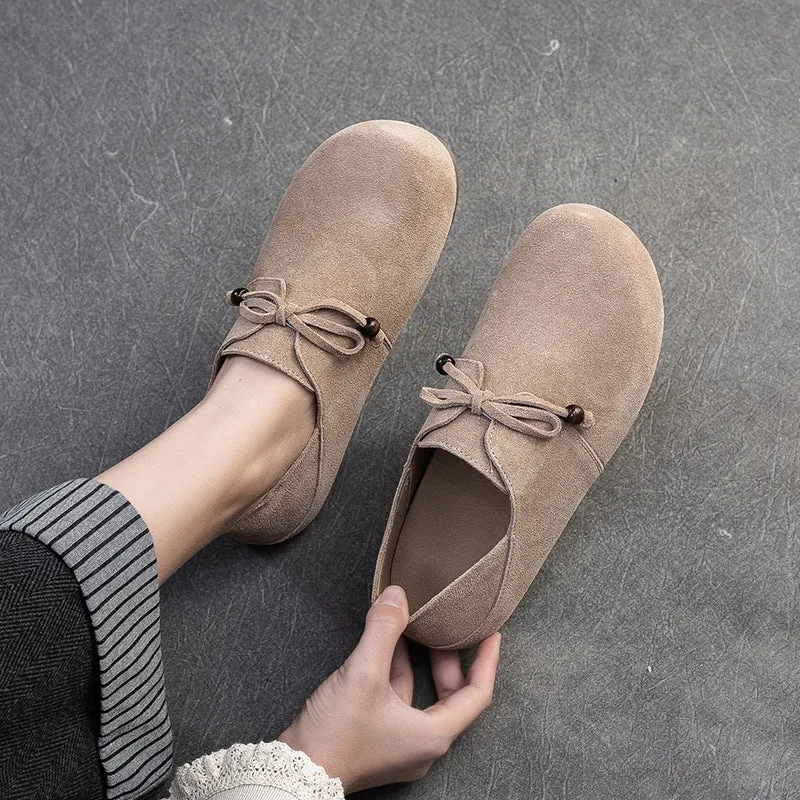 Babakud Women Spring Retro Suede Slip-On Vintage Flats