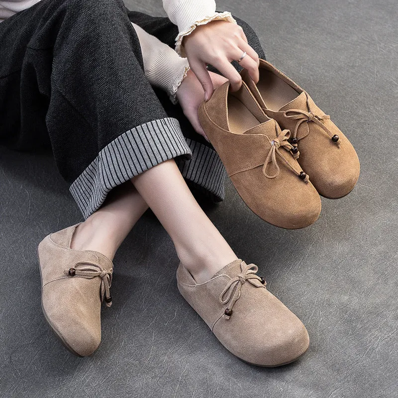 Babakud Women Spring Retro Suede Slip-On Vintage Flats