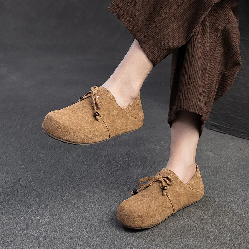 Babakud Women Spring Retro Suede Slip-On Vintage Flats