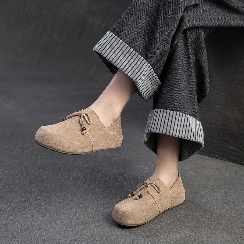 Babakud Women Spring Retro Suede Slip-On Vintage Flats