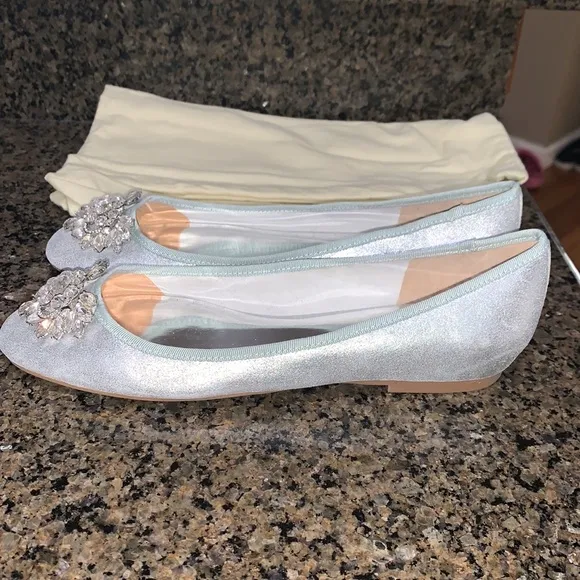 Badgley Mischka ballerina rhinestone flats NEW