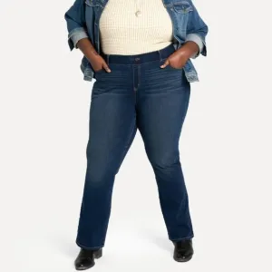 Betabrand straight leg 4 pocket yoga denim jeans dark vintage wash XL S petite