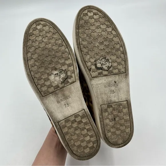Birdies The Swift Leopard Print Fur Luxury Flats Size 7.5