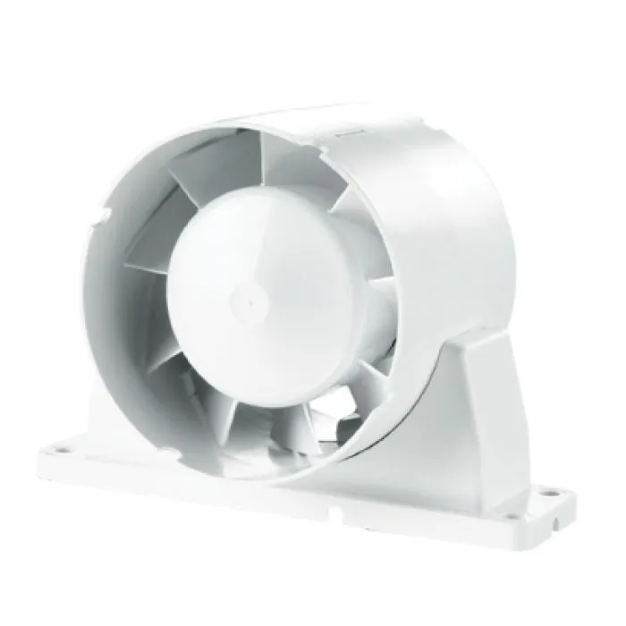 Blauberg TUBO-U-100 Tubo In-line Axial Flow Bathroom Shower Extractor Fan with Mounting Bracket - 4" 100mm