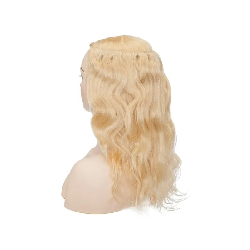Blonde Wavy Halo Human Hair Extension Light Volume