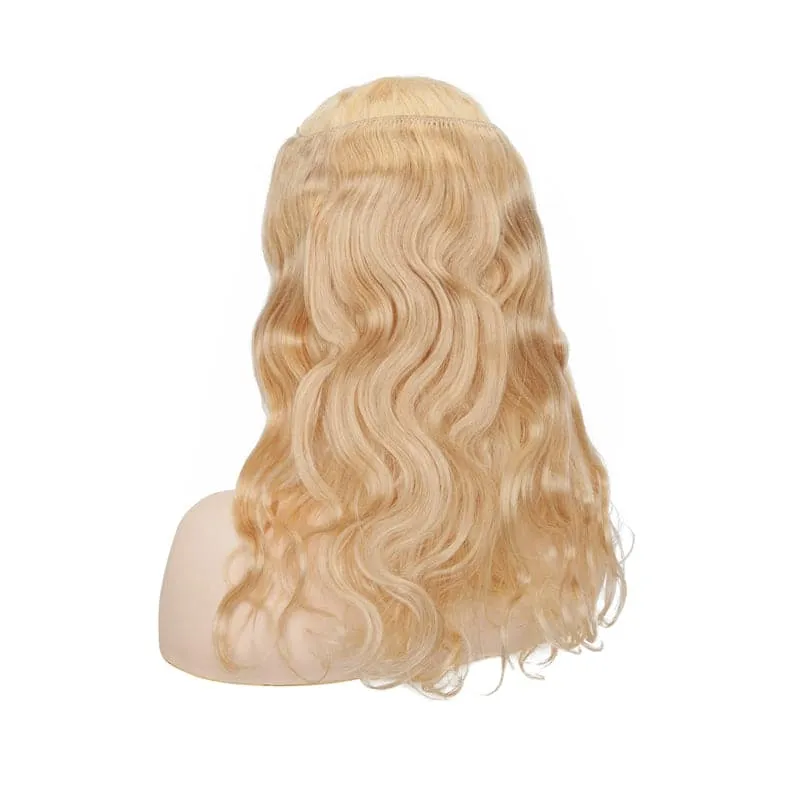 Blonde Wavy Halo Human Hair Extension Light Volume