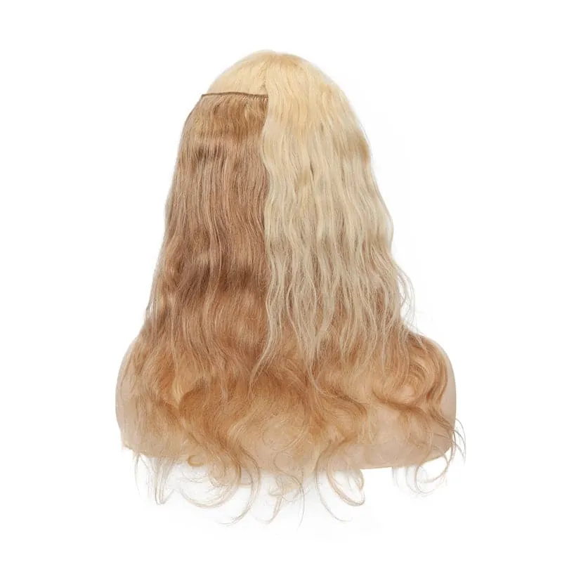 Blonde Wavy Halo Human Hair Extension Light Volume