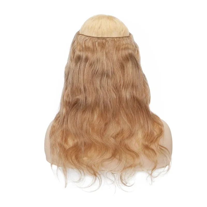 Blonde Wavy Halo Human Hair Extension Light Volume
